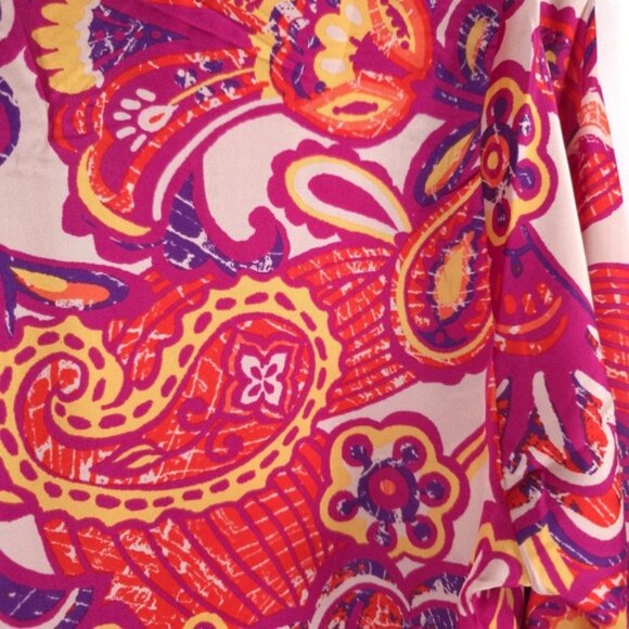 NWT HAVER LONDON Paisley Floral Button Down Shirt LS 2 Ways Untied Tied Size S/P - Picture 7 of 10